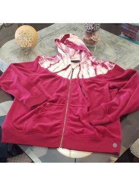 Calvin Klein hooded zip up velour sweater new